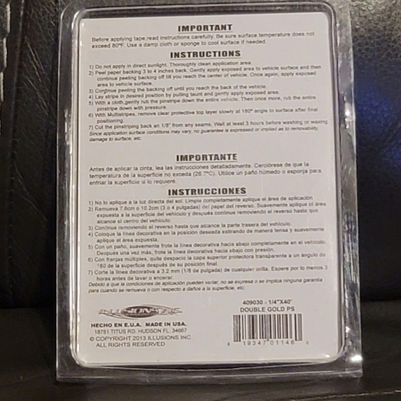 GOLD Pin STRIPE bright gold 1/4" multi line, full 40 feet - Picture 5 of 7